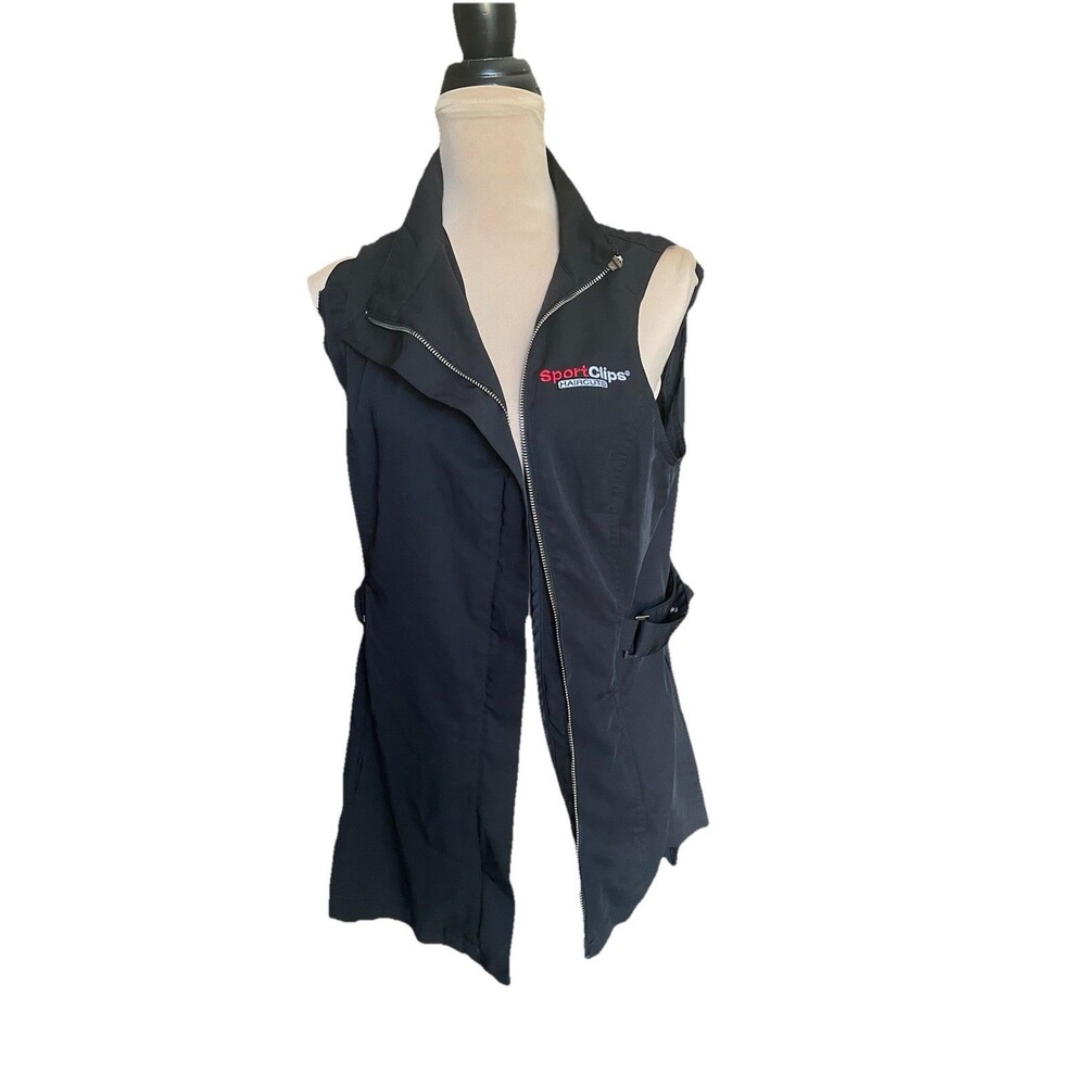 Sportclips Uniform Tunic Black Size Large Broken Zipper
